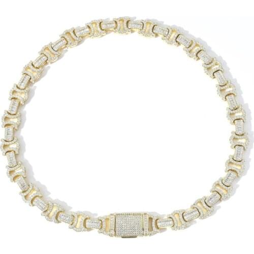 Hip Hop Full AAA Cubic Zircon Cuban Bowknot Chain Men Necklace Ice Out Link for Male Jewelry