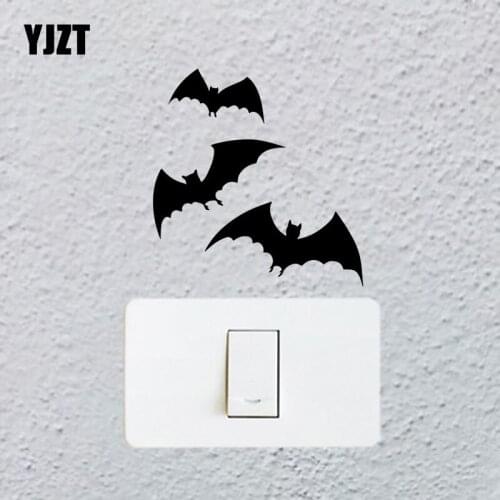YJZT Bats Animals Silhouette Night Halloween Wall Decal Vinyl Switch Sticker Living Room Decor 17SS0413