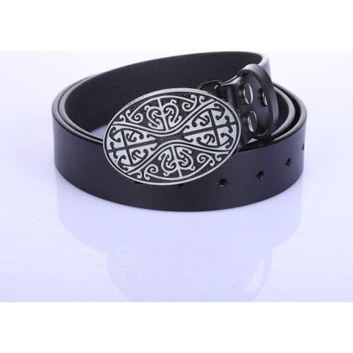 West cowboy 3D retro pattern Zinc alloy leather belt Both men and women novelty jeans go with the belt goth