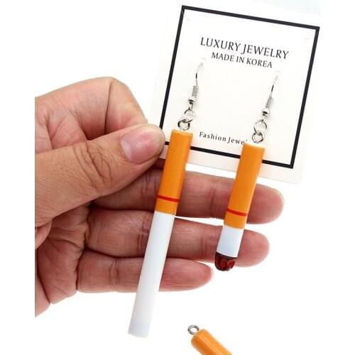 10pcs/lot 8*52mm 8*80mm Cute Cigarette Smoking Resin Charms for DIY Jewelry Making Keychain Earrings Findings Accessories XL1121