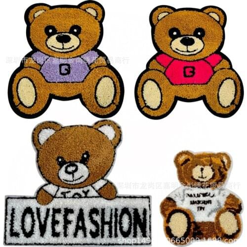 10pcs/lot Large Sew Towel Bear Embroidery Patch Letter Animal Clothing Decoration Sewing Accessories Craft Diy Applique