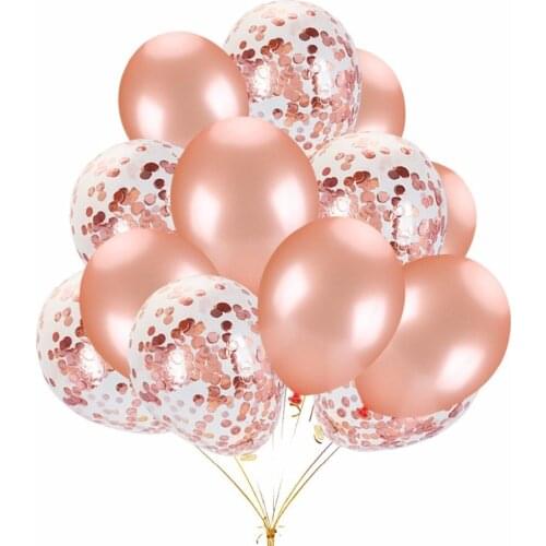 12inch Rose Gold Confetti Latex Balloon Baby Shower Girl Baloes DIY Love Wedding Party Supplies Ballon Birthday Wedding Decor