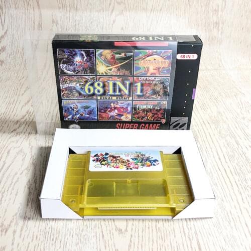16 Bit Battery Save Video Super 68 in 1 Game Cartridge For SNES Game Console Harvest Moon Goof Megaman X Terranigma Zeldaed