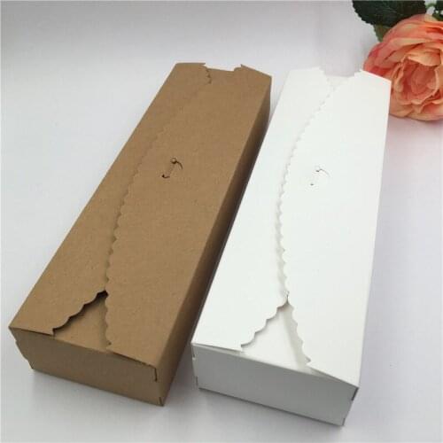 30pcs/lot Paper handmade candy /chocolate packing box blank storage DIY wedding cake long boxes with free sticker