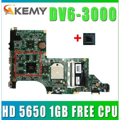 Akemy NEW-MB ,603939-001 DA0LX8MB6D1 DV6-3000 Mainboard FOR HP PAVILION DV6 DV6-3000 LAPTOP MOTHERBOARD ,HD 5650 1GB + FREE CPU