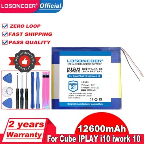 LOSONCOER 12600mAh For Cube iPLAY 10 U83 AX Tablet Battery High Capacity iplay10