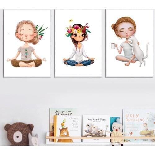 5D Full Drill Diamond Painting Cartoon Girl Yoga Butterfly Cat Diamond Embroidery Coffee Corolla Mosaic Cross Stitch Home Decor