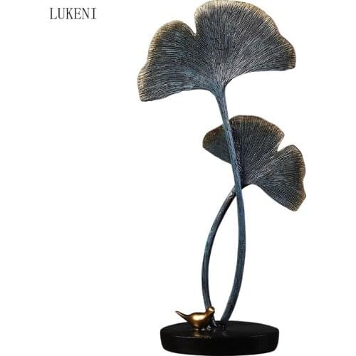 American Retro Ginkgo Leaf Crafts Desktop Decoration Office Cabinet Decoration Creative Home Living Room Resin