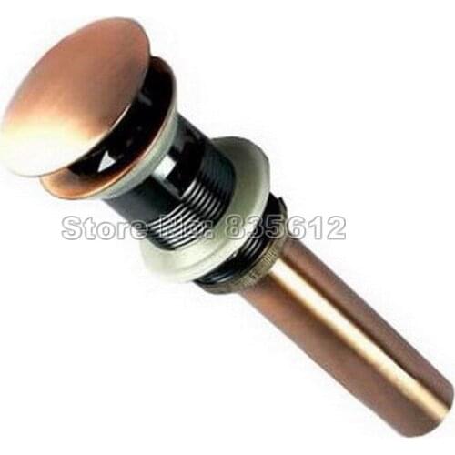 Antique Red Copper Large Round Cap Pop UP Sink Drain With Overflow Wsd027