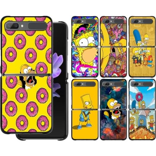 Cool Homer Phone Case For Samsung Galaxy Z Flip 3 5G Z Flip3 5G Cover PC Hard Black Cases Foldable 6.7 inches