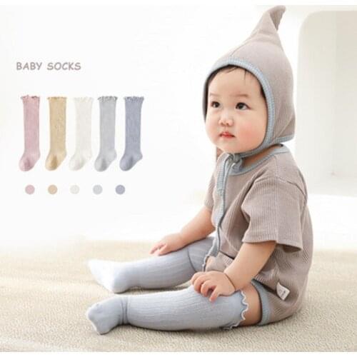 Kids Knee High Socks Girls Boys Ruffle Cotton Sports School Knitted Skate Children Baby Long Tube Leg Warm Christmas Toddler