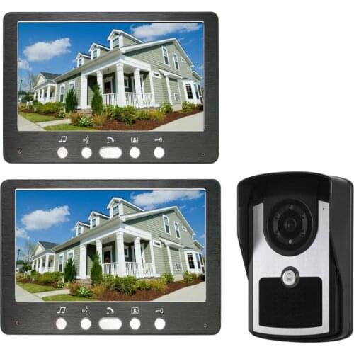 SmartYIBA 7"Night Vision for Home Intercom System Wired Video Doorbell Kit Visual 2-way Audio Intercom Doorphone