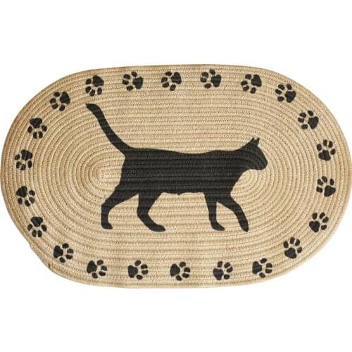 Nordic Style Jute round Floor Mat Bedroom Doormat Ins Style Summer Indoor Mat Home Rug