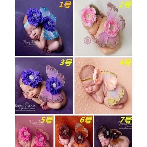 European newborn headbands with clothing infant photography studio photographing photography props butterfly wings wrap clothes