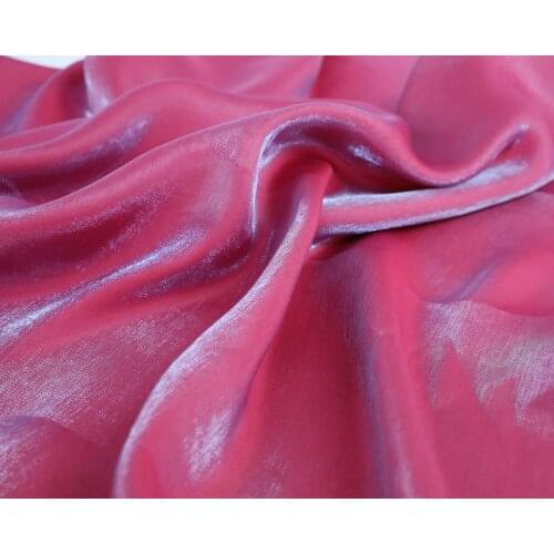 Gradient Color Mercerized Satin Fabric Imitated Silk Iridescent Material for DIY Making Hanfu Cheongsam Bridal By The Yard