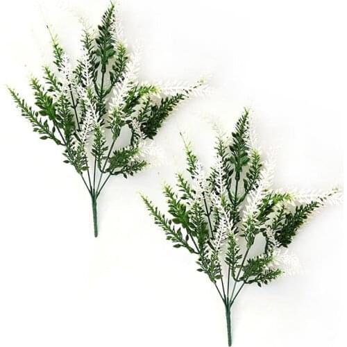 2Pcs Artificial Lavender Flower Lifelike Plastic Fake Flower Faux Lavender Plant High Quality Flower For Home Living Room Decor