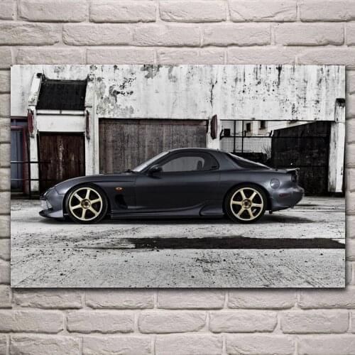 Cool vehicle car RX 7 sport car fabric poster living room home wall decorative canvas silk art print KJ538