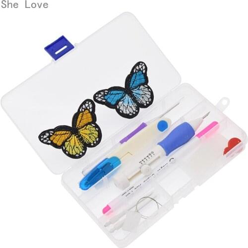 Chzimade Plastic Embroidery Magic Embroidery Pen Set Clothing Knitting Punch Needle Sewing Accessories