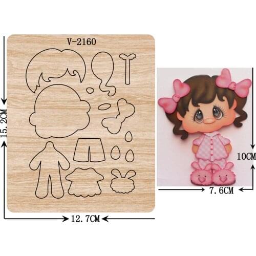 New girl wooden dies cutting dies for scrapbooking Multiple sizes V-2160