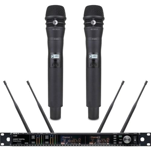 Original MiCWL AD4D Digital Wireless Dual AD2 KSM8 Microphone System 4 Antenna Diversity Karaoke DJ Raidio UHF Mics Sets Black
