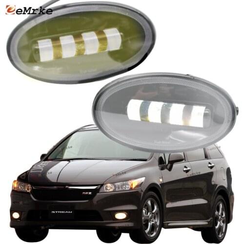 2x Cut-Line Lens Front Full LED Fog Lights White / Yellow Color Foglamp for Honda Stream RSZ (RN6) 07.2006 2007 2008 05.2009