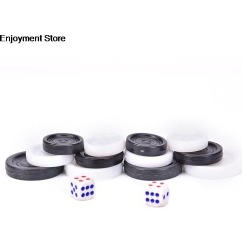 32 Pieces Plastic Chess Pieces Draughts Board Game Chess Pieces Draughts&Checkers&Backgammon Chess Piece for Kids Learning