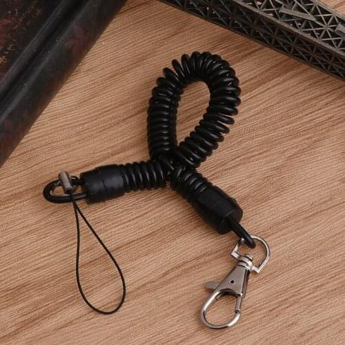 Spring Elastic Retractable Tactical Rope Hiking Camping Phone Antilost Key Chain Tactical Retractable Security Gear Tool