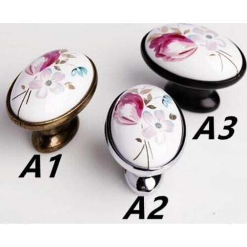 Rustico retro fashion rural ceramic furniture knobs bronze black cabinet drawer knob pull silver elipso dresser door pull handle