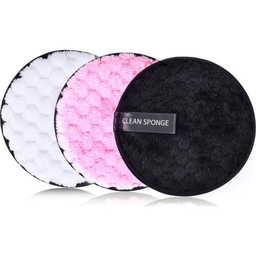 1 Pcs Cotton Wipes Microfiber Make Up Removal Sponge Reusable Makeup Remover Pads Pineapple Striped Puff Cotton Cleaning Tool