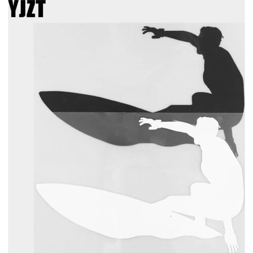 YJZT 18.0×11.8CM Surfing Lover Vinyl Decal Car Sticker Body Door And Window Rear Glass Decoration 20A-0312