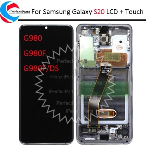 6.2'' For Samsung Galaxy S20 LCD G980 G980F G980F/DS with Frame Display Touch Screen Digitizer For Samsung s20 Display