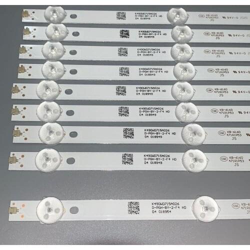 1set=9pcs LED strip for Philips 49inch TV 49PUF6050/T3 backlight K490WD7 A1 4708-K490WD-A2213K01 K490WD715A026 D-PGH-BY-2-F4 HD