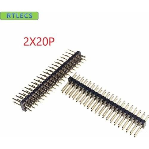 100pcs 2x20 P 40 pin 1.27mm Pitch Pin Header male dual row Male straight gold flash Rohs Reach double rows pitch 1.27