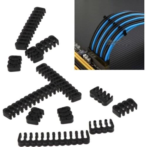 12Pcs PP Cable Comb /Clamp /Clip /Dresser For 2.5-3.0 mm Cables Black 6/8/24 Pin hyq
