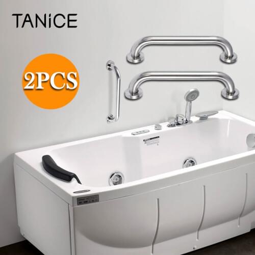 TANiCE 2PCS Bathroom Anti-Slip Grab Bar Stainless Steel Toilet Shower Bath Grab Bar Wall Grip Handle Towel Rail for Home Hotel