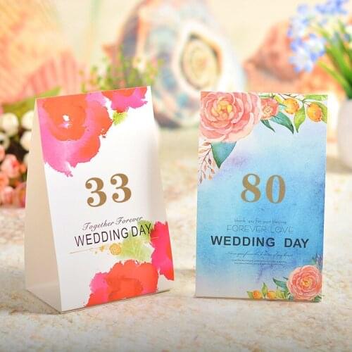 20 pcs/lot Anniversary Wedding Table Name Number Card Baby Shower Birthday Party Table Name Card Number Cards
