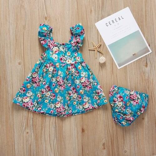 2019 Floral girl dress with bloomers set / Lottie dress +floral bloomers set