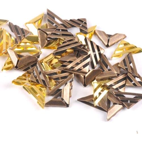 50Pcs 21x21x3.5mm Mix Flower Lace Metal Book Corners For Scrapbook Albums Menus Folders Photo Corner Protector Diy Crafts c2099