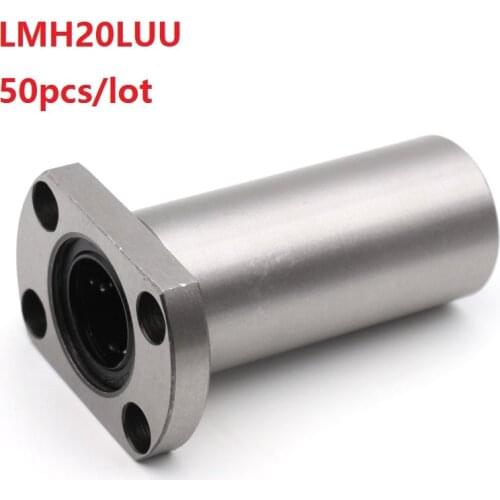 50pcs/lot LMH20LUU Long Type Oval Flange linear motion ball bearing bushing for CNC 3D printer Linear Rod
