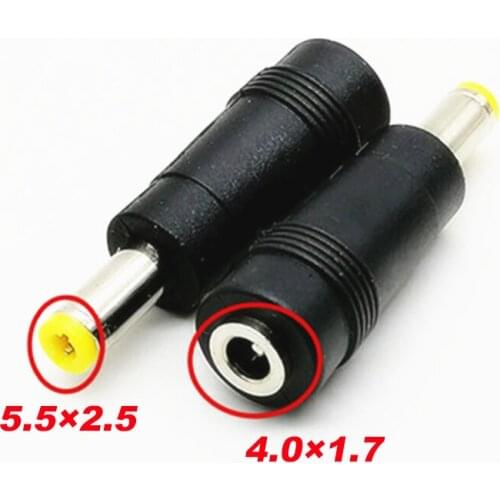 COMPSON 1pcs 4.0 x 1.7mm Female to 5.5×2.1/5.5 x 2.5mm Male DC Power Connector Adapter Laptop 4.0 x 1.7 to 5.5×2.1/5.5 x2.5
