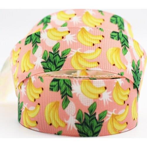 Banana Printing Ribbon 16/22/25/38/75mm Grosgrain Ribbon 10 25 50 Yards Diy Bowknot Gift Wrapping Wedding Decoration Ribbon