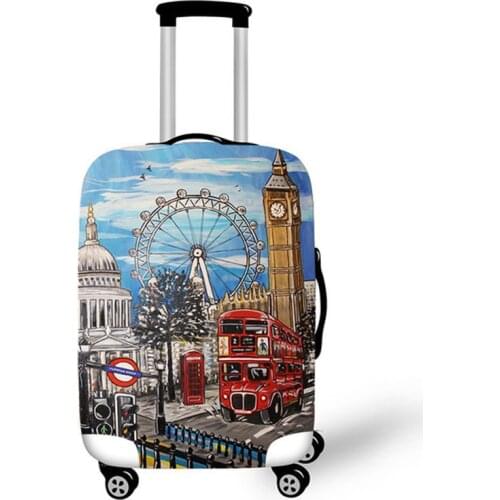 18-32 Inch Oil Painting London Landscape Travel Suitcase Protective Cover Trolley Case Elastic Anti-dust Cover Perfect