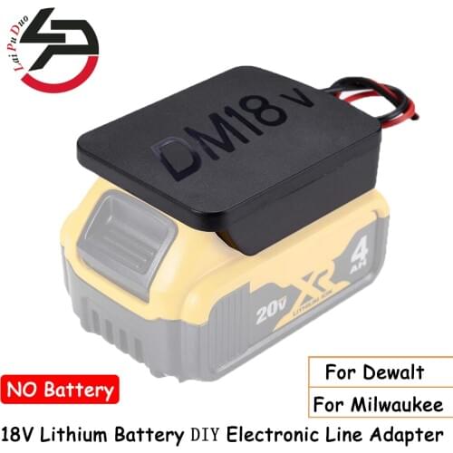 DM18V Battery Adapter DIY Converter For Milwaukee M18 For Dewalt DCB200 18V/20V Lithium Battery DIY 2 Wiring / Cable Output