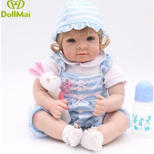 55CM Exclusive boutique bebe reborn doll gold hair girl silicone vinyl reborn baby doll toys for childrens day gift