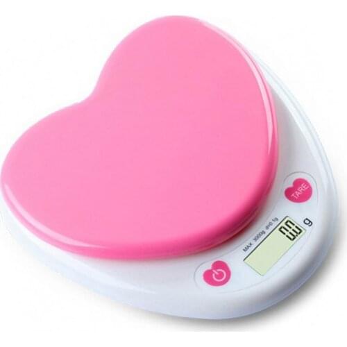 3kg/0.1g Useful Digital Scale Easy to Use Nice-looking ABS Heart-shaped Kitchen Electronic Cooking Baking Scale for Home весы