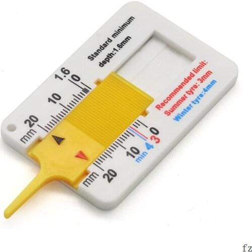 200Pcs Repair Tool Car Tread Ruler Auto Tyre Wheel Measure Tread Depth Gauge Caliper 0-20mm Tread Car Motorcycle Caravan Trailer