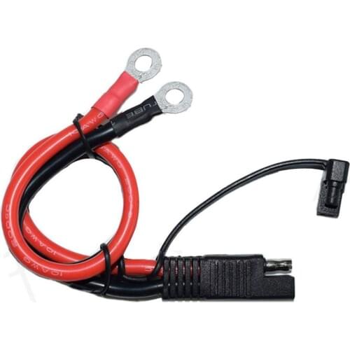 1FT Battery Charging Cable SAE to O Ring Terminal Connectors Harness 10AWG Quick Disconnect SAE Cable for Motorcycles, Cars, Etc