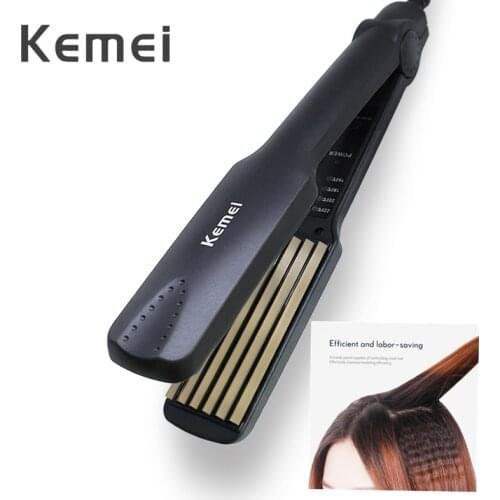 Kemei Electric Hair Curler Professional Straightener Iron Household Curling Irons Thermostatic Heating Splint Styling Tools 42D