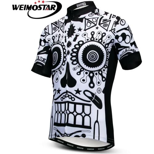 Weimostar Summer gear Skull bike jersey shirt Pro Team Cycling Jersey Men Ropa ciclismo Clothing bicycle maillot