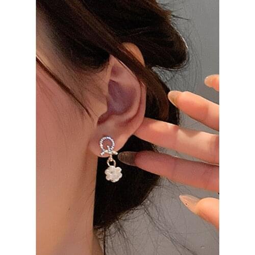 Fashion Anti Allergy Jewelry Cross-Inset Pearl Eardrop Compact Sweet Simple Bow Ball Ear Stud Earrings For Women Ladies In 2021